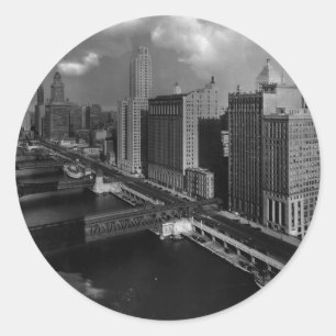 November 1939: Staden av Chicago Runt Klistermärke