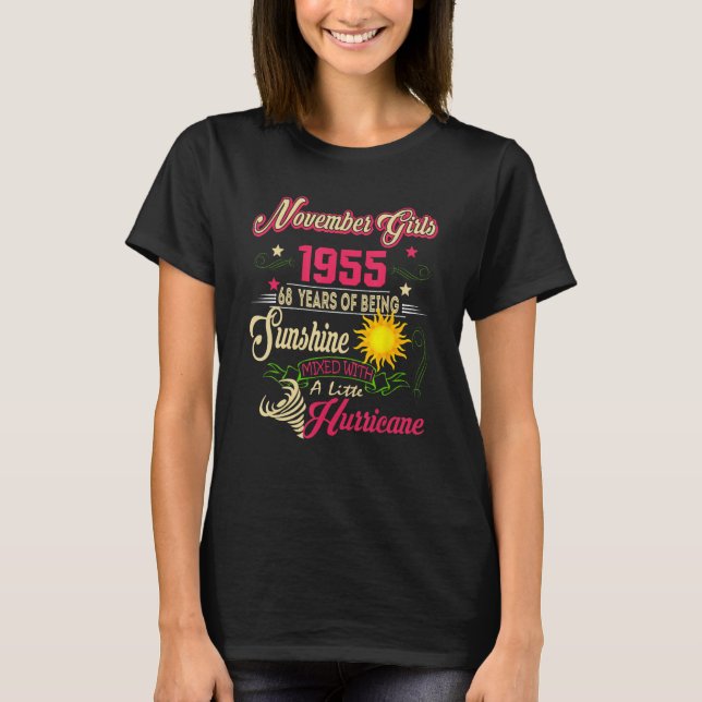 November 1955 68 Birthday November 1955 68 T Shirt (Framsida)