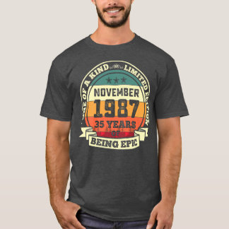 November 1987 35e födelsedag 35 år efter födseln t shirt
