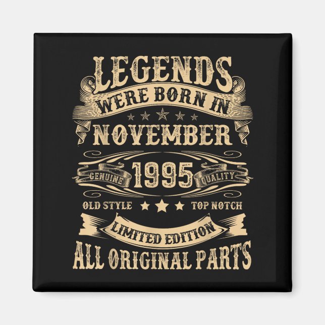 November 1995 30 Year Old Bday For Men 30th Birthd Magnet (Framsidan)