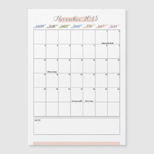 November 2025 Magnetisk kalender