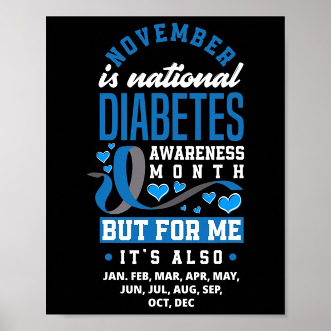 November är den nationella diabetesmedvetandegrade poster (Framsidan)