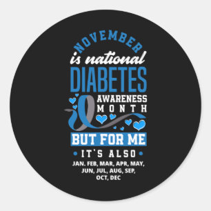 November är den nationella diabetesmedvetandegrade runt klistermärke
