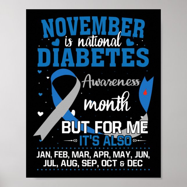 November är den nationella diabetesmedvetandemånad poster (Framsidan)