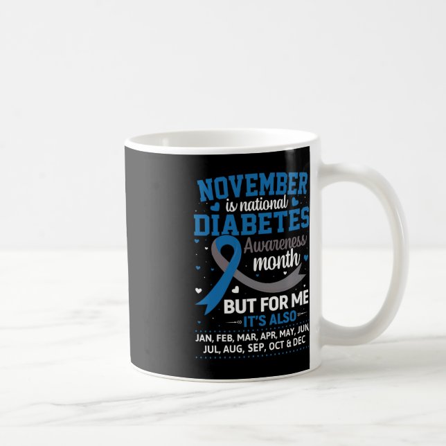 November är diabetesmedvetande Månad Blue och Gråt Kaffemugg (Höger)