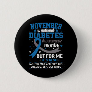 November är diabetesmedvetande månad Blue och Gråt Knapp
