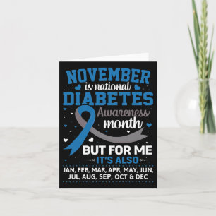 November är diabetesmedvetande månad Blue och Gråt Kort