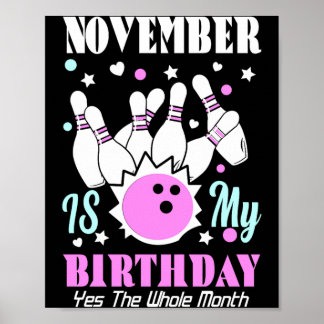 November är födelsedagen hela månaden rolig poster