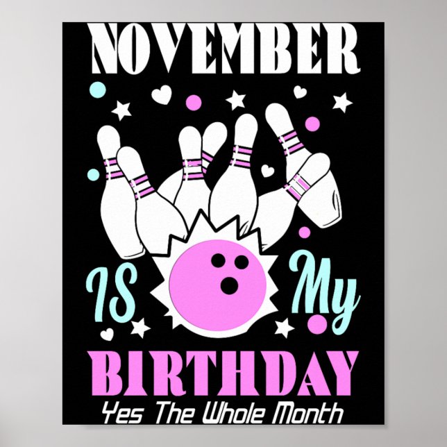 November är födelsedagen hela månaden rolig poster (Framsidan)