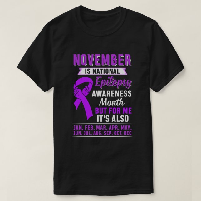 november är nationell epilepsimedvetenhet månad t shirt (Design framsida)