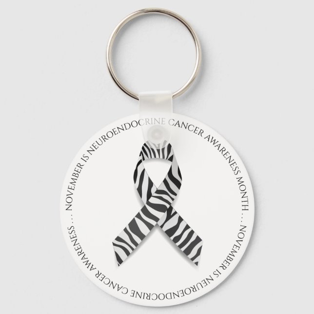 November är neuroendokrin cancermånad Zebra Nyckelring (Framsida)