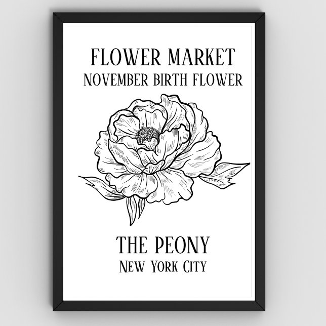 NovEMBER Art Skriv ut blomman på blomman Poster (Flower Market Art Prints for November Birth Month)