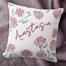 November Birth Month Chrysanthemum Personalized Kudde