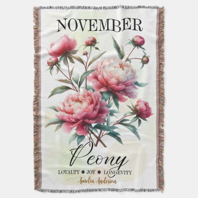 November Birth Month Throw Blanket – Personalized  Filt (Framsidan Vertikal)