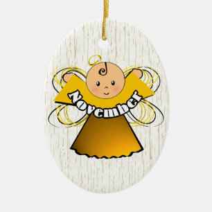 November Birthday Angel Julgransprydnad Keramik