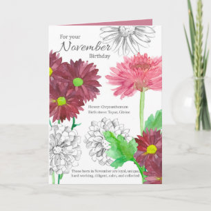 November Birthday Birthday Month Flower Floriograp Kort