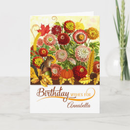 November Birthday Chrysanthemum Garden med Namn Kort
