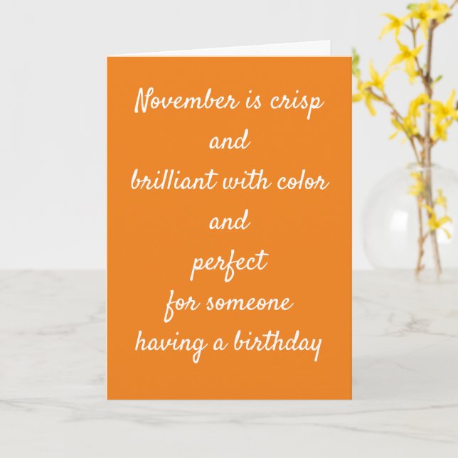 **NOVEMBER BIRTHDAYS** BROTT OCH BEAUTIFULLKORT KORT (Gul blomma)
