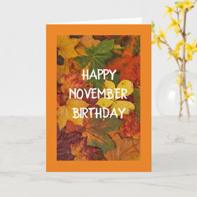 **NOVEMBER BIRTHDAYS** LÖV LÄMNAR LÖV! KORT (Gul blomma)