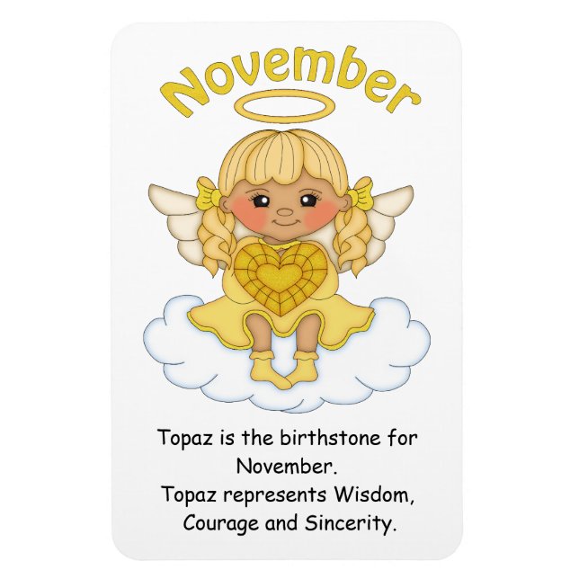 November Birthstone Angel Blonde Premium Magnet (Vertikal)