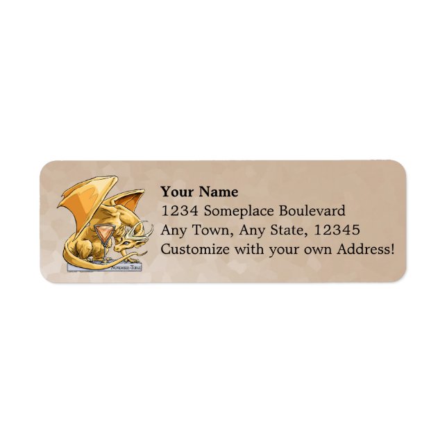 November Birthstone Dragon - Topaz Returadress Etikett (Framsidan)
