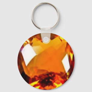 November Birthstone-Guld- Citrine vid Sharles Nyckelring