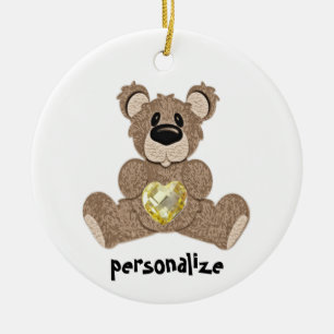 November Birthstone nalleprydnad Julgransprydnad Keramik