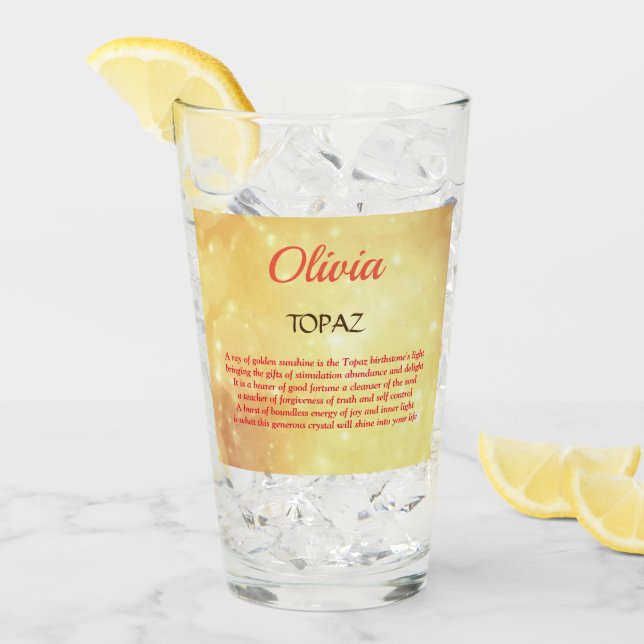 November Birthstone Topaz-design Glaskopp (Framsida Ice)