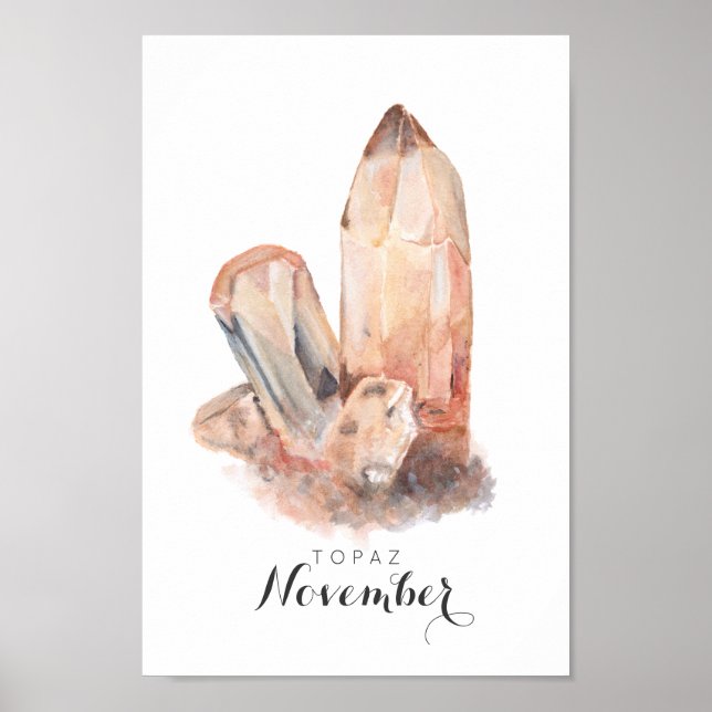 November Birthstone - Topaz Watercolor | POSTER (Framsidan)