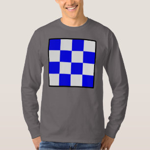 NOVEMBER Blue White Checkered Square Tröja