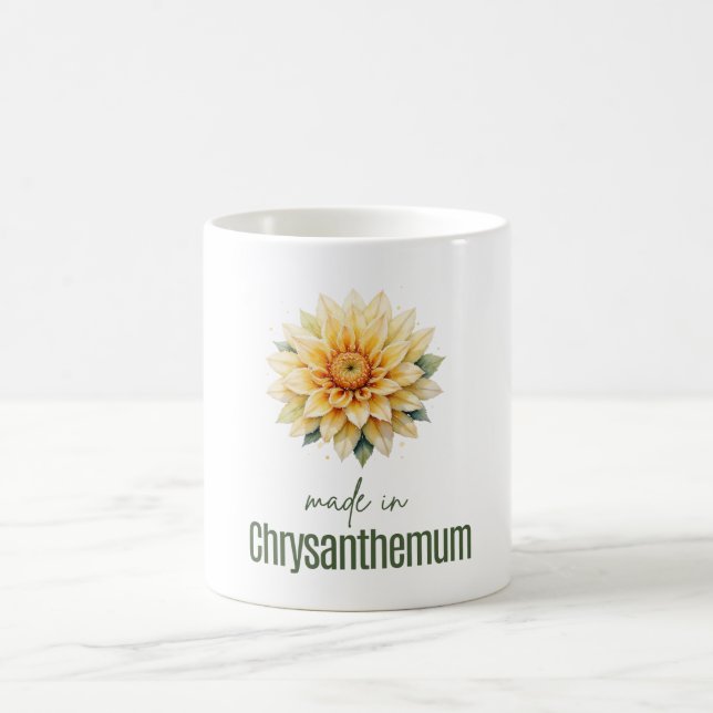 November Chrysanthemum Flower Mug | Coffee Cup Kaffemugg (Center)