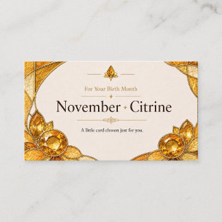 November Citrine Birthstone Shop Card Visitkort