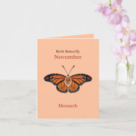 November Citrine Gemstone Monarch Butterfly Design Kort