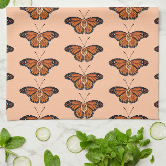 November Citrine Monarch Butterfly Mönster Design Kökshandduk