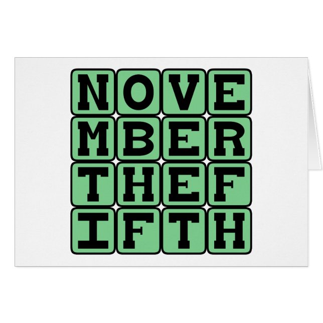 November den femte, Guy Fawkes-dagen Hälsningskort (Framsidan Horizontal)