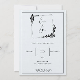 "November Elegance" Anpassade Bröllop Invati Inbjudningar