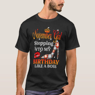 November flicka som går in i min födelsedag som en t shirt