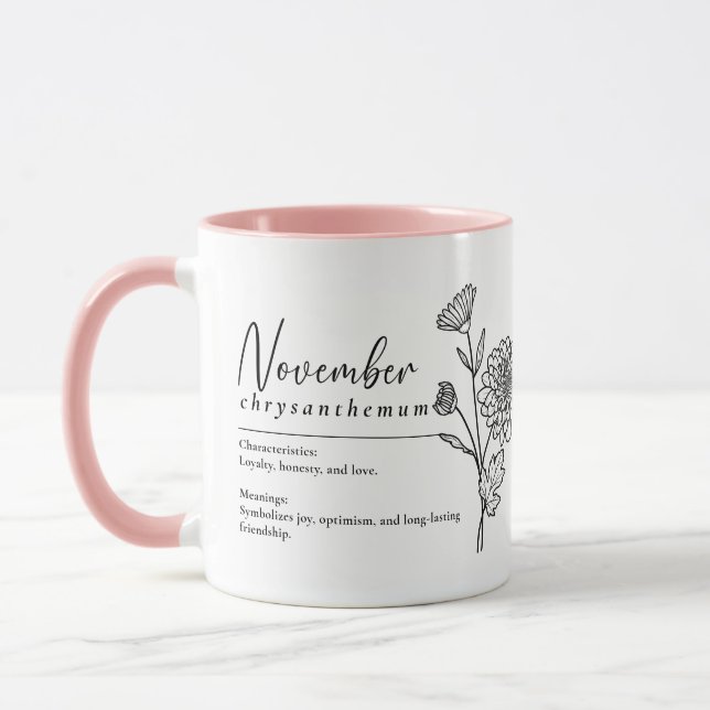 november Flower Chrysanthemum minimum Mugg (Vänster)