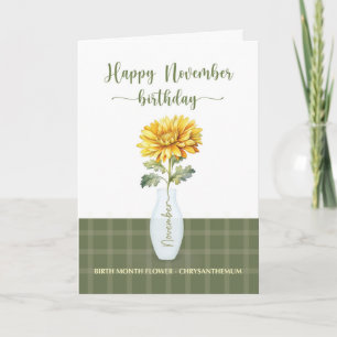 November födelsedag Chrysanthemum Birth Month Flow Kort