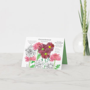 November Födelsedag Chrysanthemum Birth Month Kort