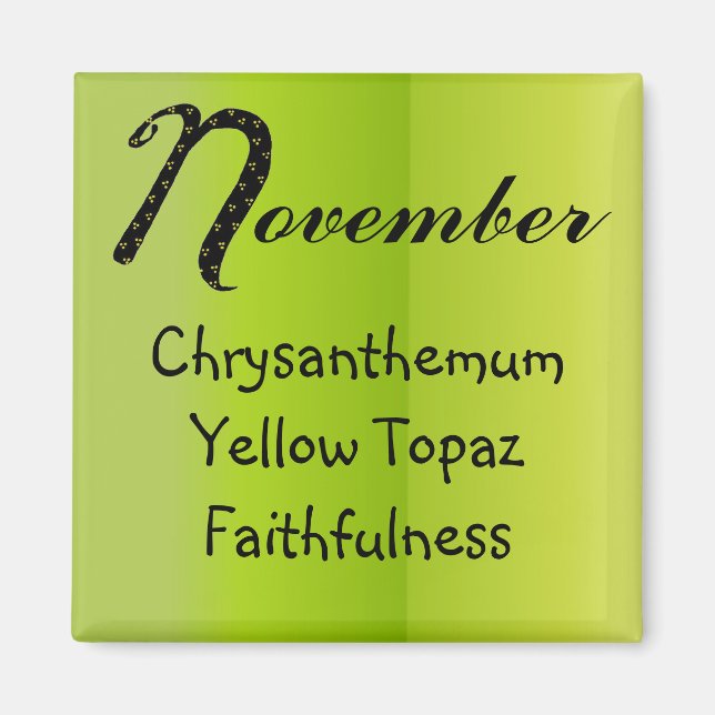 November födelsedag magnet (Framsidan)