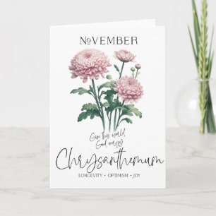 November födelsedag Månad Flower Chrysanthemum Kort