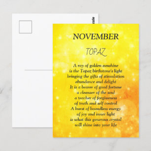 November födelsedags födelsedagssten Topaz Vykort