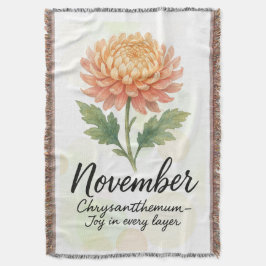 November Födelsemånad Kastfilt – Krysantemum Filt
