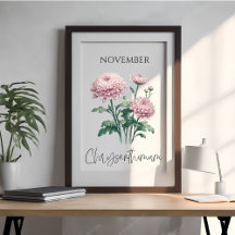 November Födelsemånad Krysantemum Blommig