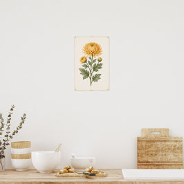November Födelsembloms Väggkonst, Krysantemum vägg Poster