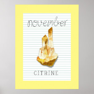 November Födelsesten Citrin 18x24 Konst Poster