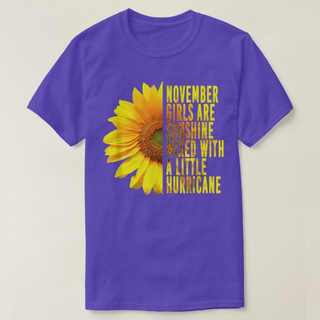 November Girls Sunshine Mied orkanen Solros B T Shirt (Design framsida)