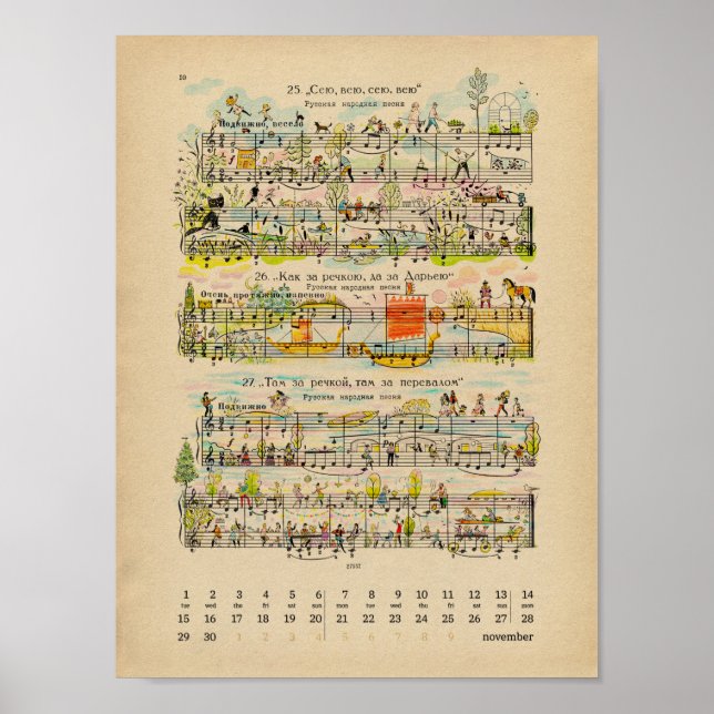 November Happy Notes Kalender 2022 Affisch (Framsidan)