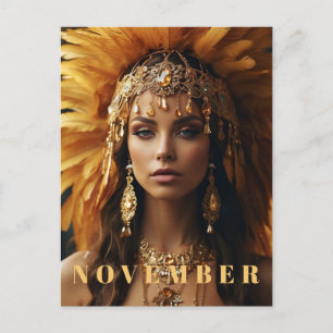 *~* NOVEMBER Huvudbonad Topaz Födelse Sten AP53 Bo Vykort